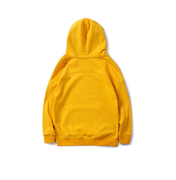 Boys Yellow & Black Typography Printed Cotton Hooded Sweatshirt
