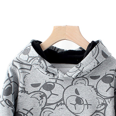 Boys Printed Cotton Hooded Pullover Sweatshirt