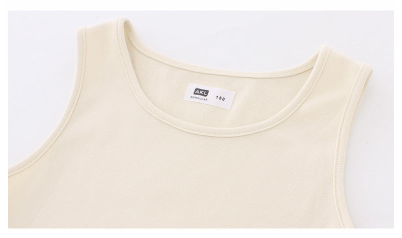 Girls Round Neck Sleeveless T-shirt Dress