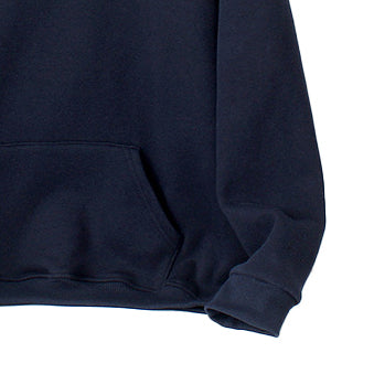 Boys Navy Blue Typography Printed Hooded Cotton Pullover