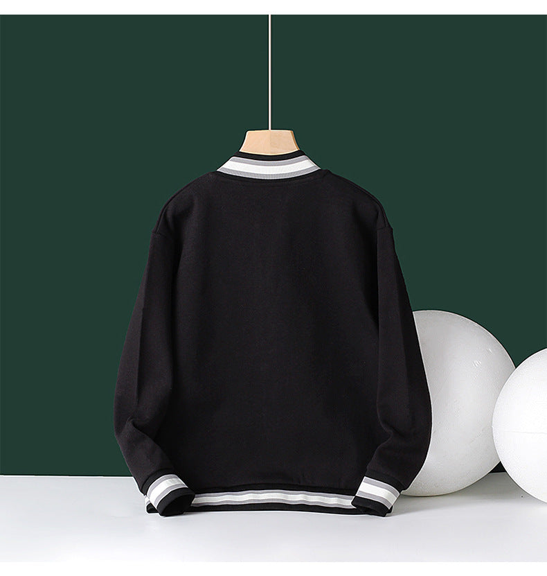 Boys Typography Printed Longline Cotton Varsity Jacket