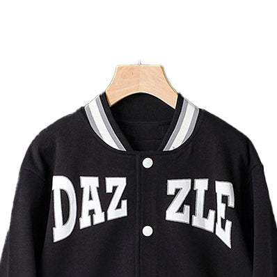 Boys Typography Printed Longline Cotton Varsity Jacket