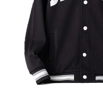 Boys Typography Printed Longline Cotton Varsity Jacket