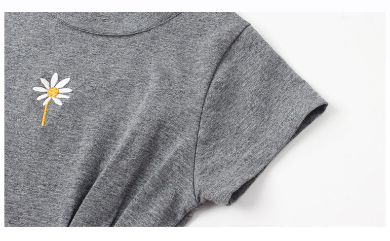 Girls Grey Round Neck T-shirt Dress