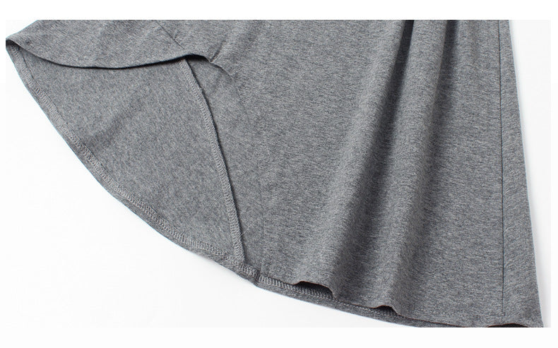 Girls Grey Round Neck T-shirt Dress