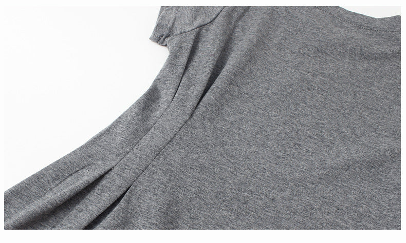 Girls Grey Round Neck T-shirt Dress