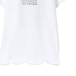 Girls White Typography Printed T-shirt Mini Dress