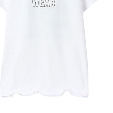 Girls White Typography Printed T-shirt Mini Dress
