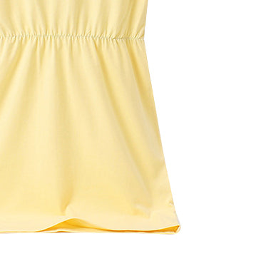 Yellow Typography Printed Cotton T-shirt Dress