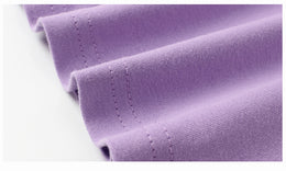 Girls Purple Typography Printed Cotton T-shirt Dress