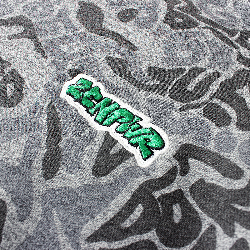 Boys Grey Typography Printed Embroidered Detail Pullover