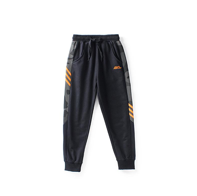 Boys Black Camouflage Printed High-Rise Easy Wash Joggers