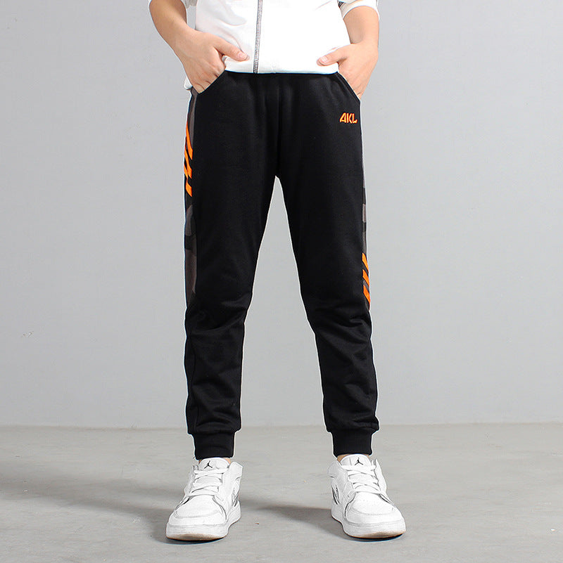 Boys Black Camouflage Printed High-Rise Easy Wash Joggers
