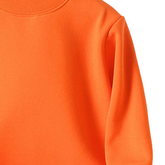 Girls Orange Cotton Pullover Sweatshirt