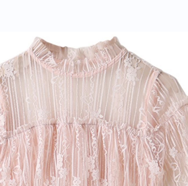 Pink & pale blush Flared Sleeve Layered Fit & Flare Dress
