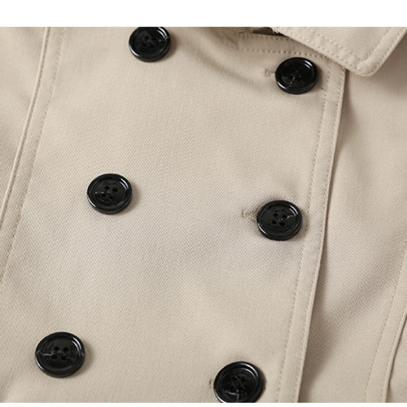 Girls Khaki Shirt Collar Fit and Flare Dress