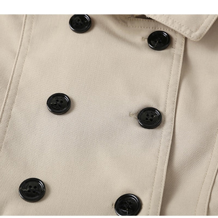Girls Khaki Shirt Collar Fit and Flare Dress