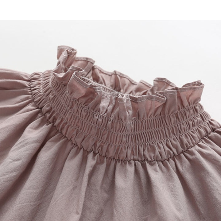 Girls Pink High Neck Pure Cotton Top with Trouser