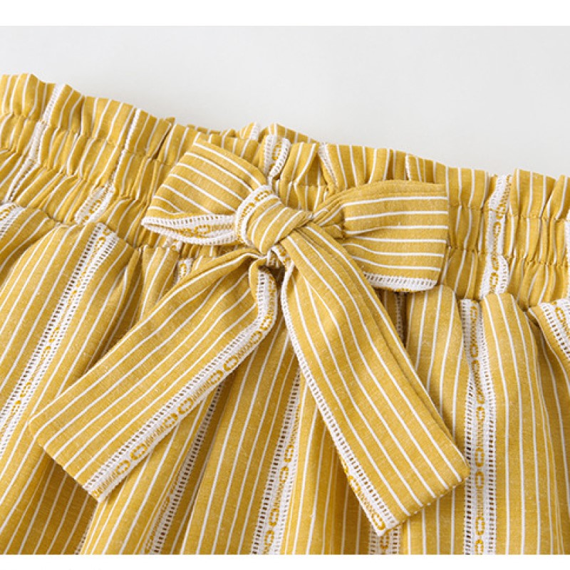 Girls Yellow Pure Cotton Top With Palazzos