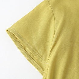 Girls Yellow Layered Cotton A-Line Dress