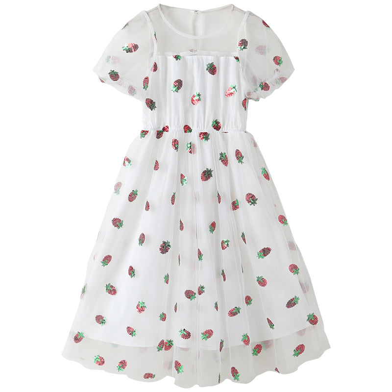White Floral Printed Cotton Flared Fit & Flare Maxi Dress