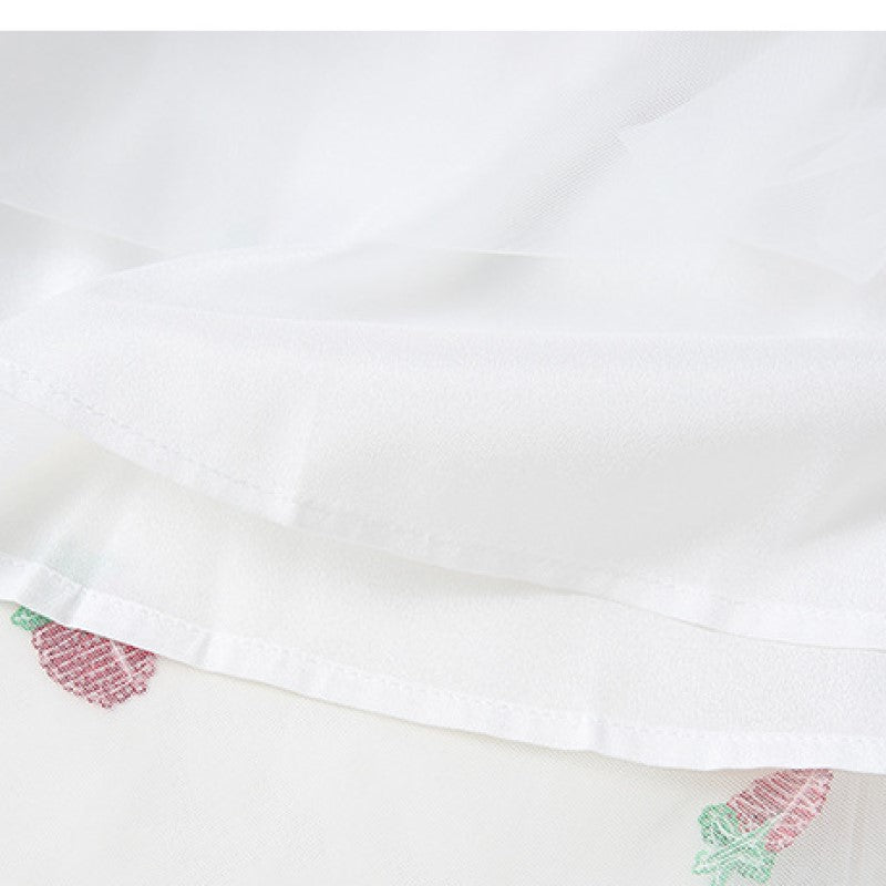 White Floral Printed Cotton Flared Fit & Flare Maxi Dress