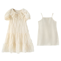 Girls Layered Knee Length A-Line Dress