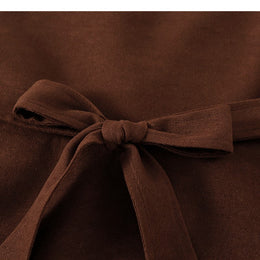 Brown Shoulder Strap Cotton Pinafore Midi Dress