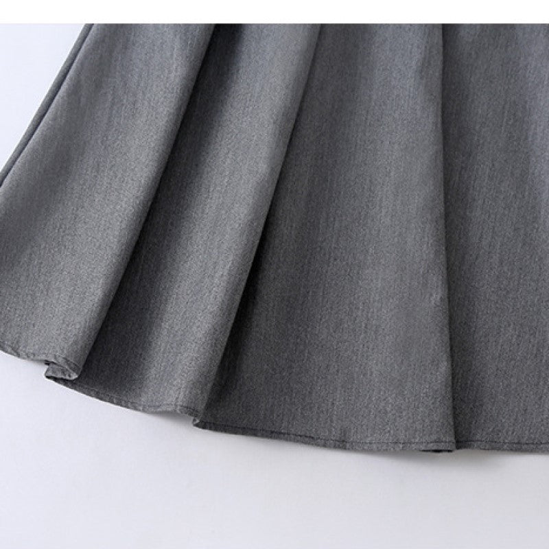 Girls Grey Pure Cotton Top with Skirt