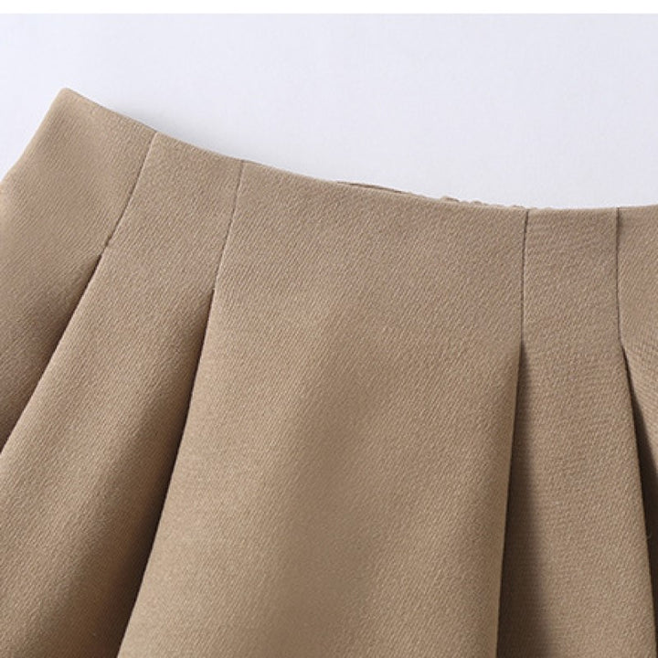 Girls Khaki Lace Insert Pure Cotton Top with Skirt