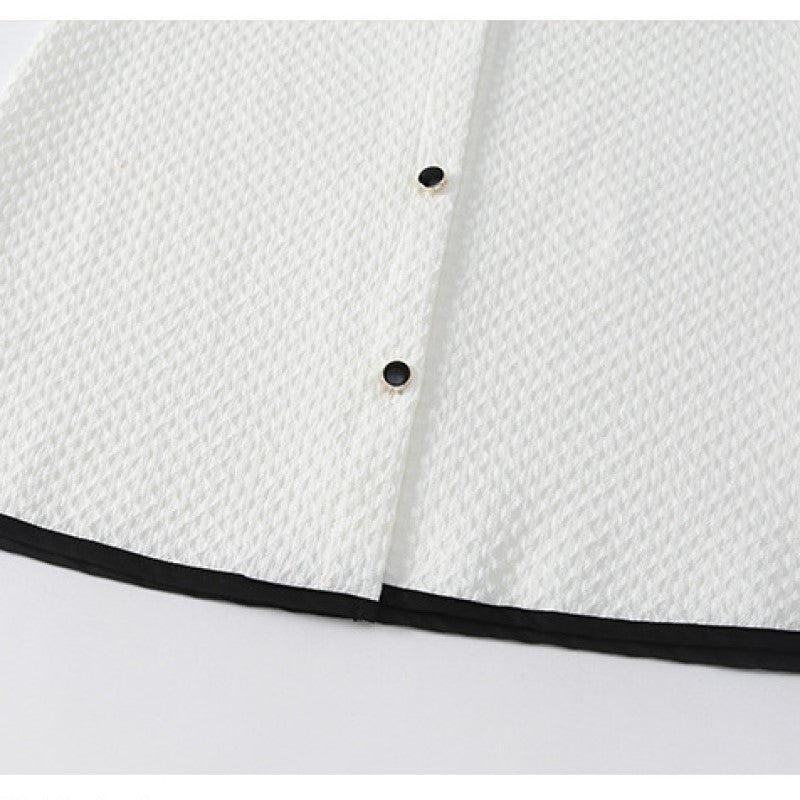 Girls White Fit & Flare Cotton Dress