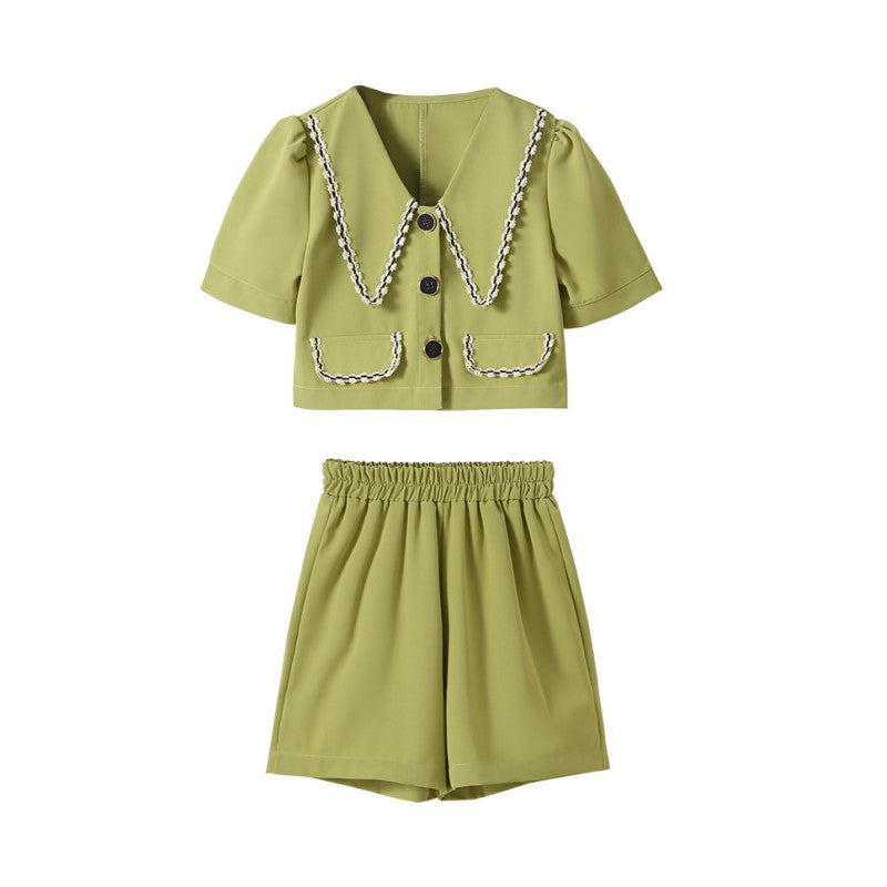 Girls Green Shirt with Shorts
