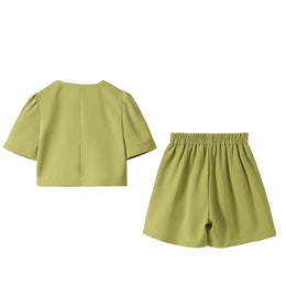 Girls Green Shirt with Shorts