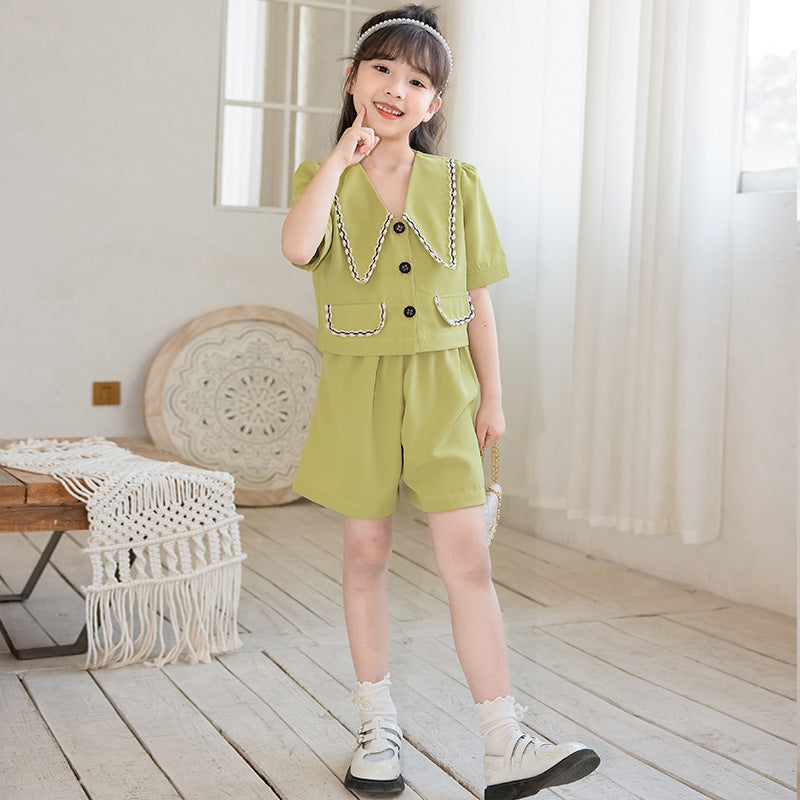 Girls Green Shirt with Shorts