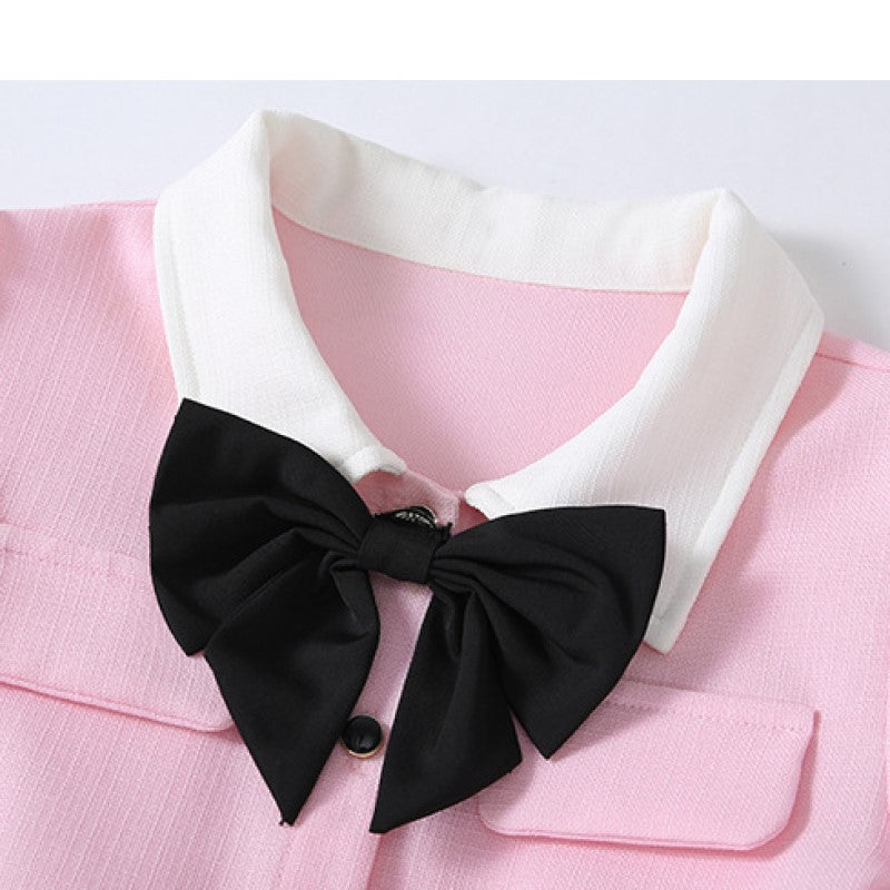 Girls Pink Cotton Fit & Flare Dress