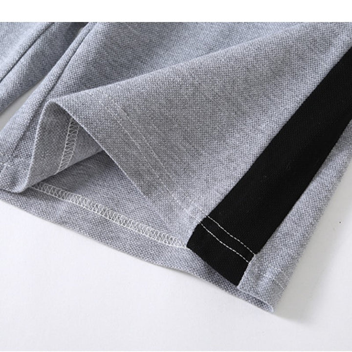 Girls Grey Shirt Collar Pure Cotton Top with Shorts