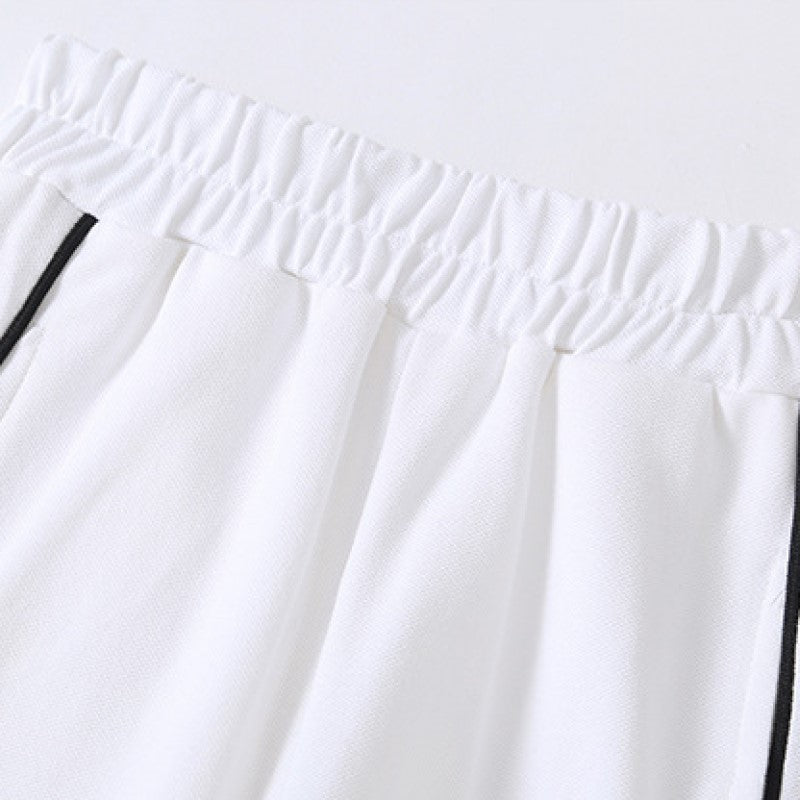 Girls White Pure Cotton Top with Trousers