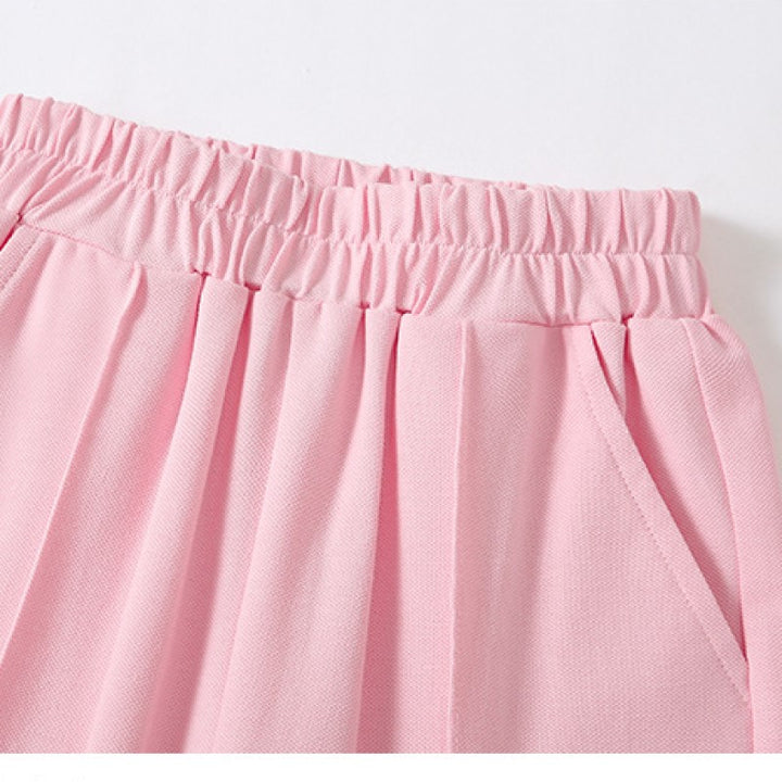 Girls Pink Colourblocked Pure Cotton Top with Pyjamas