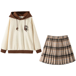 Girls Colourblocked Top with Skirt