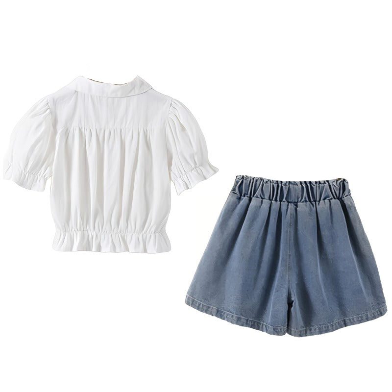 Girls Pure Cotton Top with Skirt
