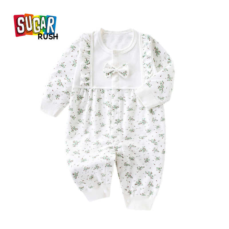 Infant Girls Printed Cotton Rompers