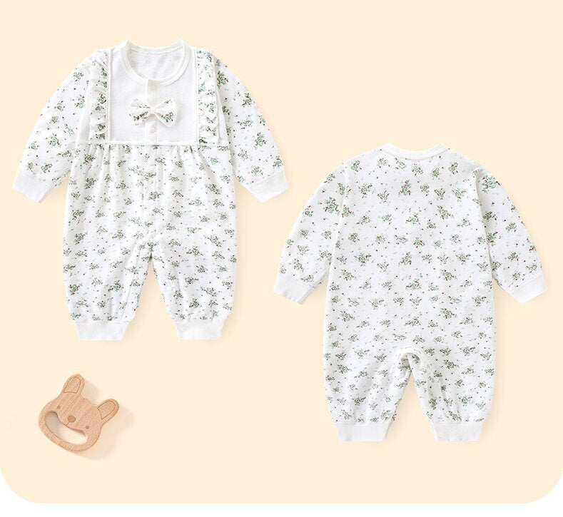 Infant Girls Printed Cotton Rompers