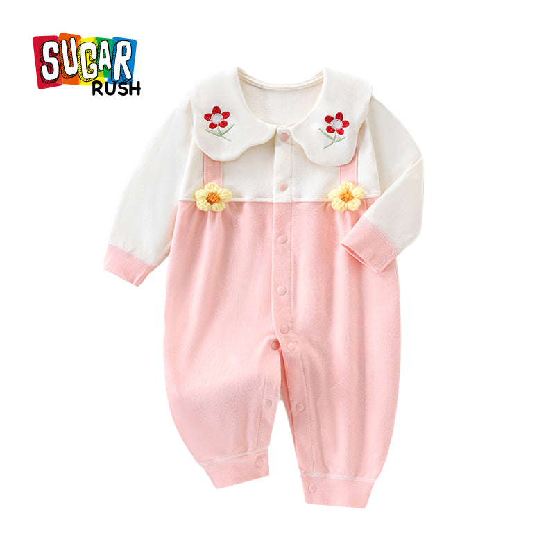 Infant Girls Printed Cotton Rompers