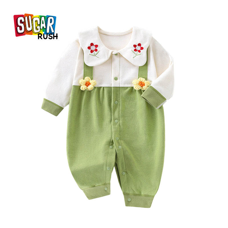 Infant Girls Printed Cotton Rompers
