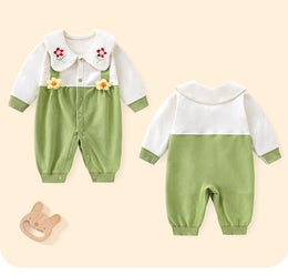 Infant Girls Printed Cotton Rompers