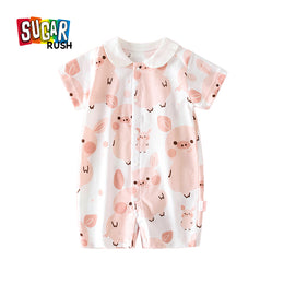 Infant Girls Printed Cotton Rompers