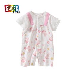 Infant Girls Printed Cotton Rompers