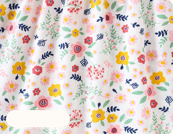 Girls Floral Printed Flutter Sleeve Cotton Fit and Flare Dress
