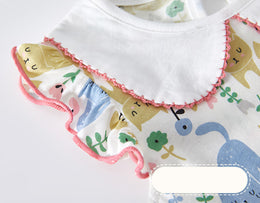 Girl's  Animal Print Flared Sleeve A-Line Mini Dress