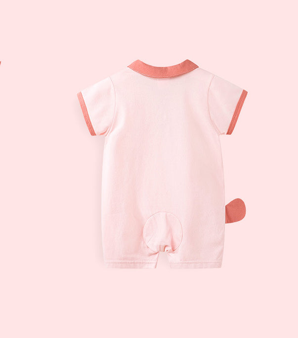 Infants Boys shirt collar Cotton Rompers